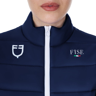 Veste sans manches femme Equestro x FISE coupe slim Marine blazer Bleu marine