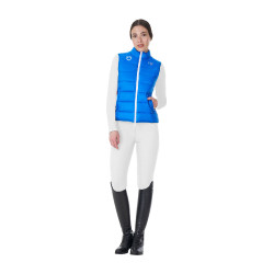 Veste sans manches femme Equestro x FISE coupe slim Bleu de savoie Veste sans manches femme Equestro x FISE coupe slim Bleu de savoie