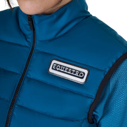 Veste sans manches femme Equestro en nylon Coral bleu