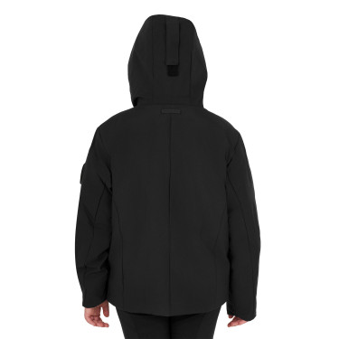 Veste enfant unisexe Equestro imperméable et coupe-vent en nylon Noir Veste enfant unisexe Equestro imperméable et coupe-vent en nylon Noir