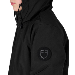 Veste enfant unisexe Equestro imperméable et coupe-vent en nylon Noir Veste enfant unisexe Equestro imperméable et coupe-vent en nylon Noir