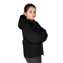 Veste enfant unisexe Equestro imperméable et coupe-vent en nylon Noir Veste enfant unisexe Equestro imperméable et coupe-vent en nylon Noir