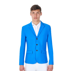 Veste de concours homme Equestro x FISE trois boutons Bleu de savoie Veste de concours homme Equestro x FISE trois boutons Bleu de savoie