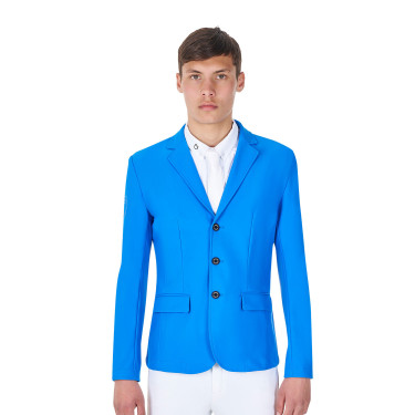 Veste de concours homme Equestro x FISE trois boutons Bleu de savoie Veste de concours homme Equestro x FISE trois boutons Bleu de savoie