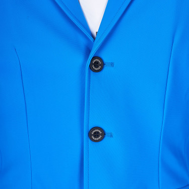 Veste de concours homme Equestro x FISE trois boutons Bleu de savoie Veste de concours homme Equestro x FISE trois boutons Bleu de savoie