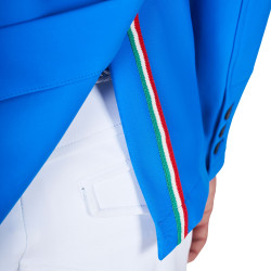 Veste de concours homme Equestro x FISE trois boutons Bleu de savoie Veste de concours homme Equestro x FISE trois boutons Bleu de savoie