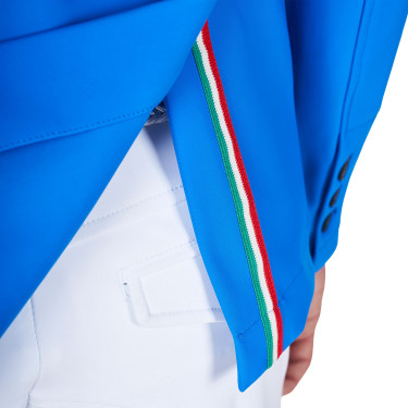 Veste de concours homme Equestro x FISE trois boutons Bleu de savoie Veste de concours homme Equestro x FISE trois boutons Bleu de savoie