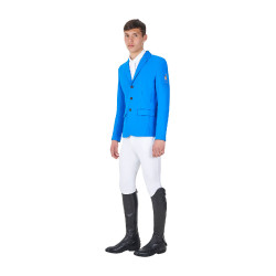 Veste de concours homme Equestro x FISE trois boutons Bleu de savoie Veste de concours homme Equestro x FISE trois boutons Bleu de savoie