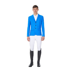 Veste de concours homme Equestro x FISE trois boutons Bleu de savoie Veste de concours homme Equestro x FISE trois boutons Bleu de savoie