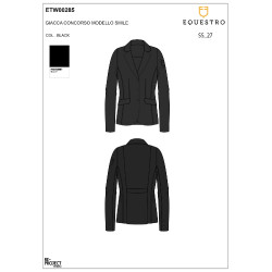 Veste de concours femme Equestro avec logo embossé Noir
