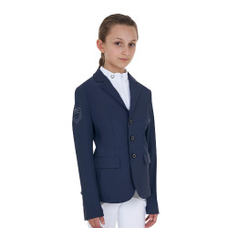 Veste de concours enfant unisexe Equestro x FISE trois boutons Marine blazer Bleu marine