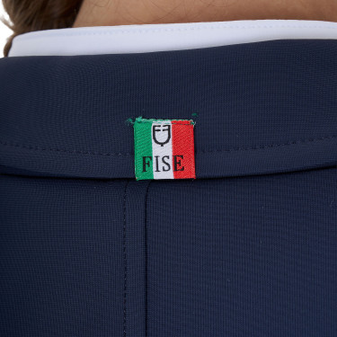 Veste de concours enfant unisexe Equestro x FISE trois boutons Marine blazer Bleu marine