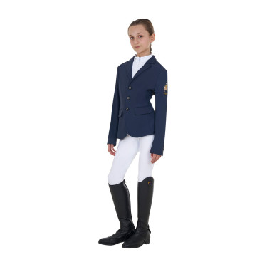Veste de concours enfant unisexe Equestro x FISE trois boutons Marine blazer Bleu marine