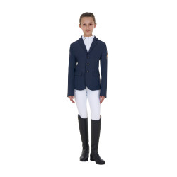 Veste de concours enfant unisexe Equestro x FISE trois boutons Marine blazer Bleu marine