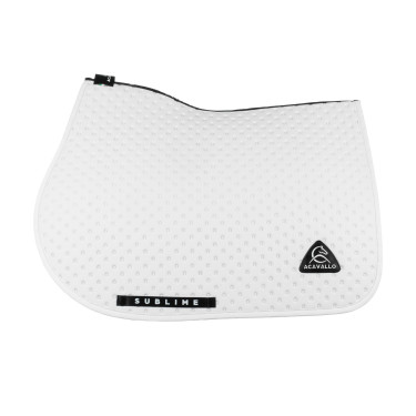 Tapis de selle CSO Acavallo Sublime en tissu technique à pois Blanc