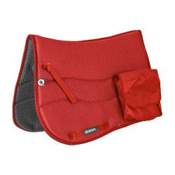 Tapis de selle anglais Burioni poches TT + Sympa Rouge