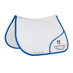 Tapis de saut Equestro x FISE avec logo brodé Blanc / bleu de savoie Tapis de saut Equestro x FISE avec logo brodé Blanc / bleu de savoie