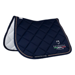 Tapis de saut Equestro x FISE avec liseré drapeau italien Marine blazer Bleu marine