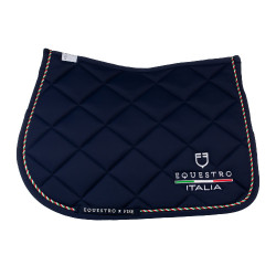Tapis de saut Equestro x FISE avec liseré drapeau italien Marine blazer Bleu marine