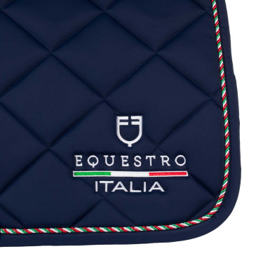 Tapis de saut Equestro x FISE avec liseré drapeau italien Marine blazer Bleu marine