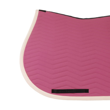 Tapis de saut Equestro matelassé Wave en tissu technique Rose château / blanc antique