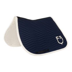 Tapis de saut Equestro matelassé Wave en tissu technique Marine blazer / blanc antique Bleu marine