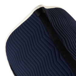 Tapis de saut Equestro matelassé Wave en tissu technique Marine blazer / blanc antique Bleu marine