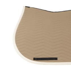 Tapis de saut Equestro matelassé Wave en tissu technique Oxford tan / blanc antique