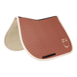 Tapis de saut Equestro matelassé Wave en tissu technique Redwood / blanc antique Rouge Tapis de saut Equestro matelassé Wave en tissu technique Redwood / blanc antique Rouge