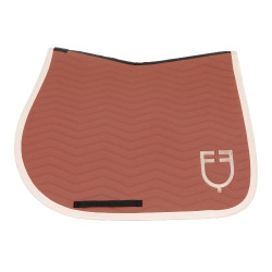Tapis de saut Equestro matelassé Wave en tissu technique Redwood / blanc antique Rouge Tapis de saut Equestro matelassé Wave en tissu technique Redwood / blanc antique Rouge