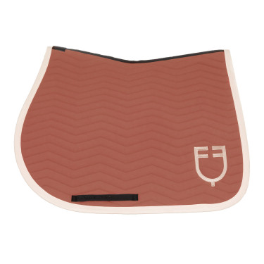 Tapis de saut Equestro matelassé Wave en tissu technique Redwood / blanc antique Rouge Tapis de saut Equestro matelassé Wave en tissu technique Redwood / blanc antique Rouge