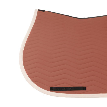 Tapis de saut Equestro matelassé Wave en tissu technique Redwood / blanc antique Rouge Tapis de saut Equestro matelassé Wave en tissu technique Redwood / blanc antique Rouge