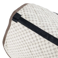 Tapis de saut Equestro imprimé monogramme Blanc antique / walnut