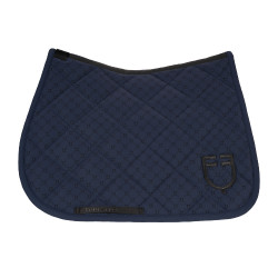 Tapis de saut Equestro imprimé monogramme Marine blazer / noir Bleu marine