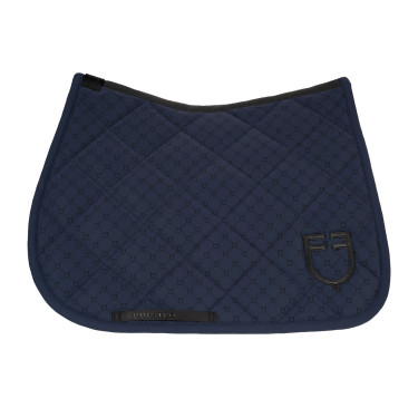 Tapis de saut Equestro imprimé monogramme Marine blazer / noir Bleu marine