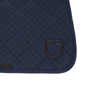 Tapis de saut Equestro imprimé monogramme Marine blazer / noir Bleu marine