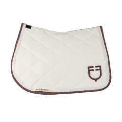 Tapis de saut Equestro à cordon tressé Blanc antique / marron