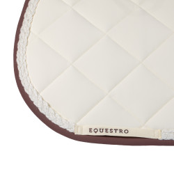 Tapis de saut Equestro à cordon tressé Blanc antique / marron
