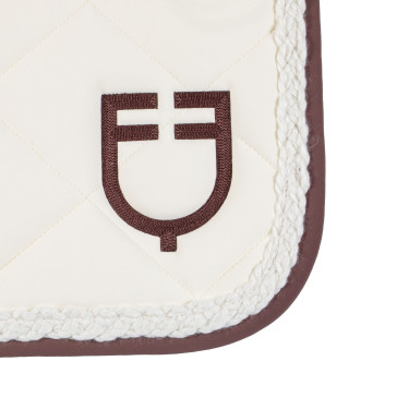 Tapis de saut Equestro à cordon tressé Blanc antique / marron