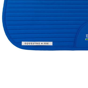 Tapis de dressage Equestro x FISE avec logo brodé Bleu de savoie