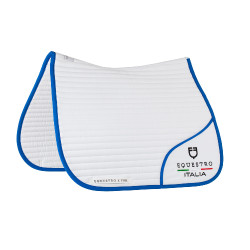 Tapis de dressage Equestro x FISE avec logo brodé Blanc / bleu de savoie Tapis de dressage Equestro x FISE avec logo brodé Blanc / bleu de savoie