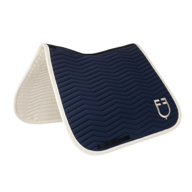 Tapis de dressage Equestro matelassé Wave en tissu technique Marine blazer / blanc antique Bleu marine Tapis de dressage Equestro matelassé Wave en tissu technique Marine blazer / blanc antique Bleu marine