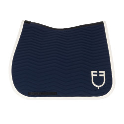 Tapis de dressage Equestro matelassé Wave en tissu technique Marine blazer / blanc antique Bleu marine Tapis de dressage Equestro matelassé Wave en tissu technique Marine blazer / blanc antique Bleu marine