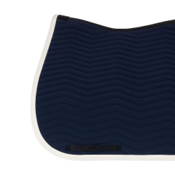 Tapis de dressage Equestro matelassé Wave en tissu technique Marine blazer / blanc antique Bleu marine Tapis de dressage Equestro matelassé Wave en tissu technique Marine blazer / blanc antique Bleu marine