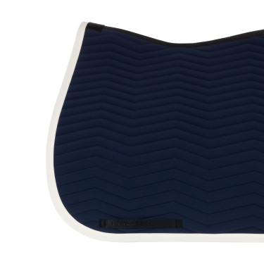 Tapis de dressage Equestro matelassé Wave en tissu technique Marine blazer / blanc antique Bleu marine Tapis de dressage Equestro matelassé Wave en tissu technique Marine blazer / blanc antique Bleu marine