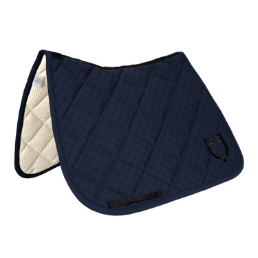Tapis de dressage Equestro imprimé monogramme Marine blazer / noir Bleu marine