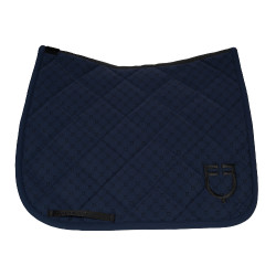 Tapis de dressage Equestro imprimé monogramme Marine blazer / noir Bleu marine