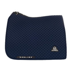 Tapis de dressage Acavallo Sublime en tissu technique à pois Marine Bleu marine