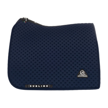 Tapis de dressage Acavallo Sublime en tissu technique à pois Marine Bleu marine
