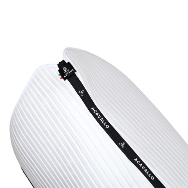 Tapis de dressage Acavallo Sublime en daim à bandes Blanc